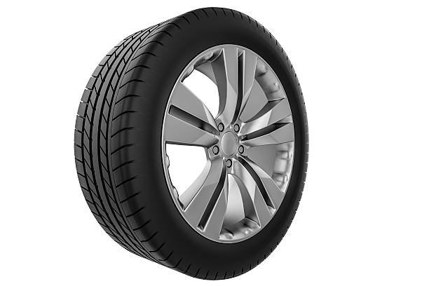 istock Car wheel. Isolated on white background 611895970