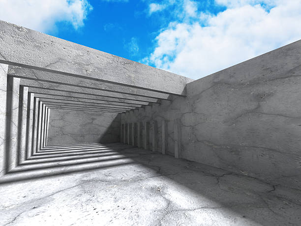 istock Concrete architecture background. Abstract Building modern desig 611898682
