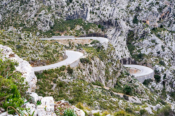 istock Serpentine road direction sa calobra, majorca 611898786