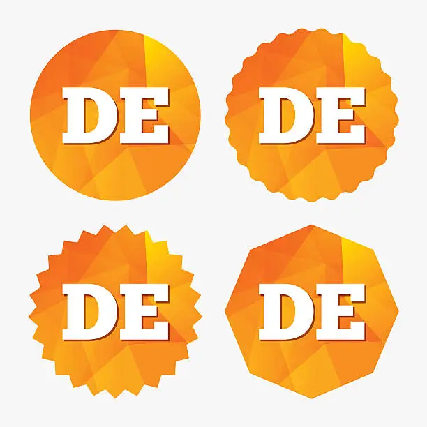 Vector illustration of German language sign icon. DE Deutschland.