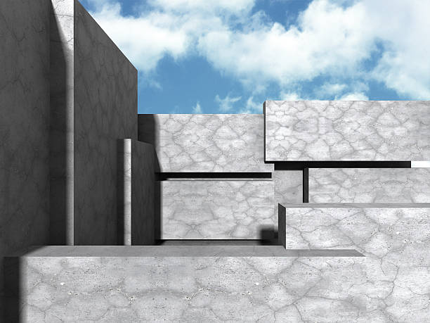 istock Concrete architecture background. Abstract Building modern desig 611899028