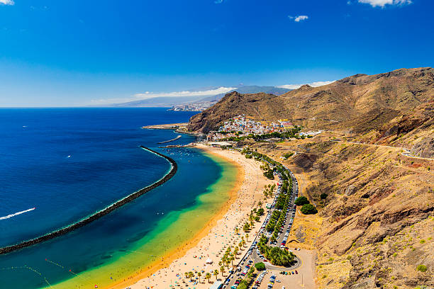 istock Aerial view of Playa de las Teresitas beach 611901768