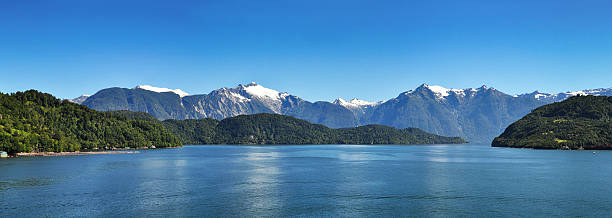 Beautiful panoramic view of Chilean fjords