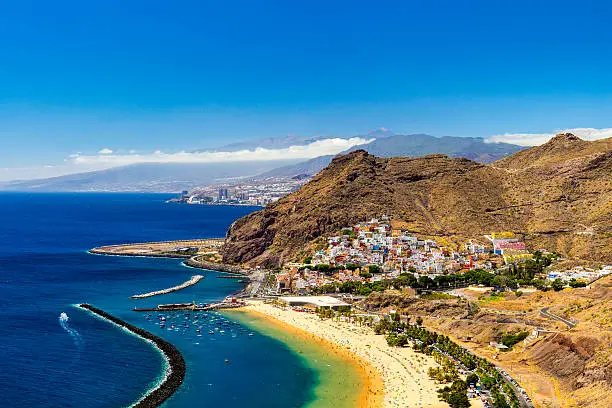 Playa de Las Teresitas, a famous beach near Santa Cruz de Tenerife in the north of Tenerife, Canary Islands, Spain