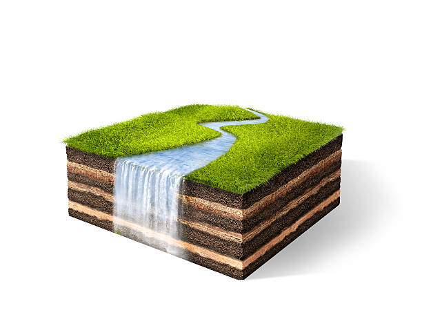 istock Cross section of little island. 3D rendering 611902394