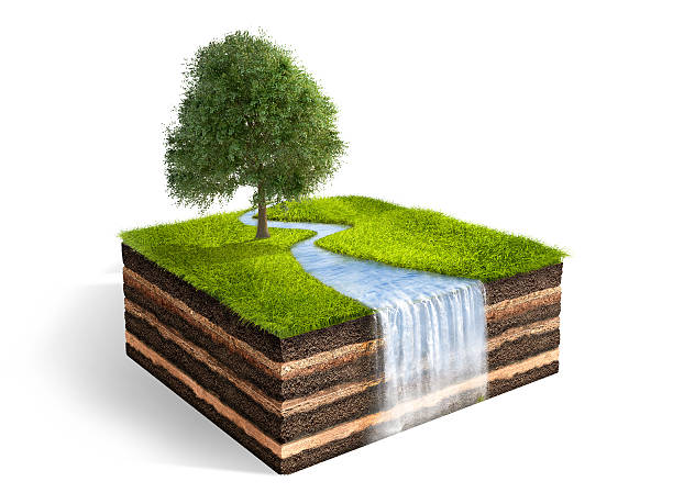 istock Cross section of little island. 3D rendering 611902414