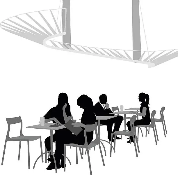 Vector illustration of Fancy Cafe Vector Silhouette