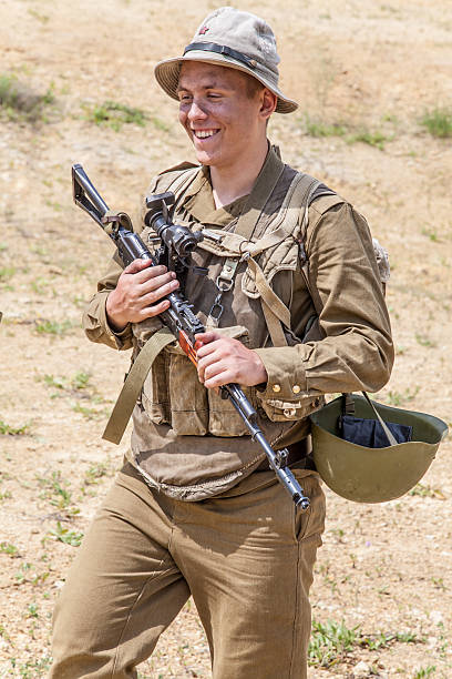 Soviet paratrooper in Afghanistan Soviet paratrooper in Afghanistan during the Soviet Afghan War spetsnaz stock pictures, royalty-free photos & images