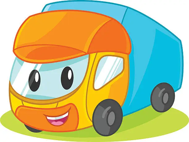 Vector illustration of Toy Truck Cartoon Vector Illustration