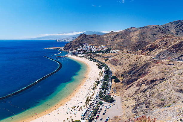 istock Aerial view of Playa de las Teresitas beach 611904104