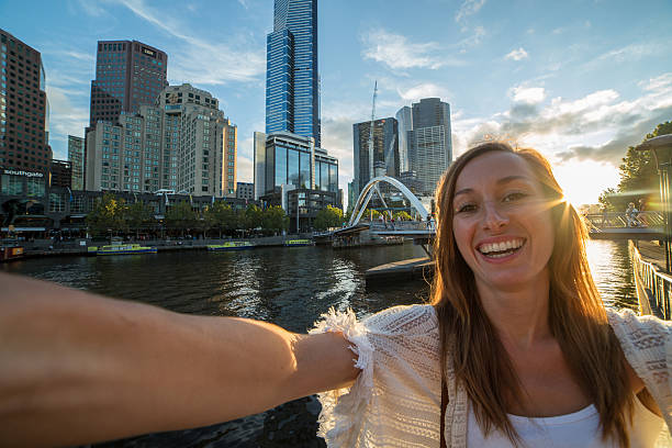 istock Selfie in Melbourne at sunset 611904142