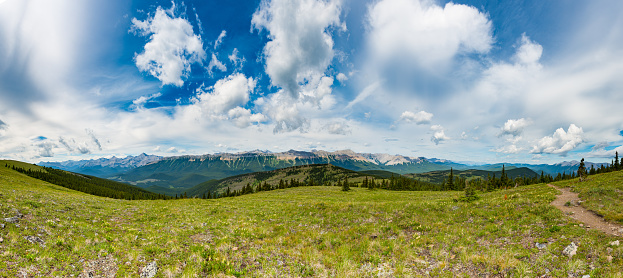 Scenic Hiking Views of the Rocky Mountains, Powderface Ridge, Kananaskis Country Alberta Canada