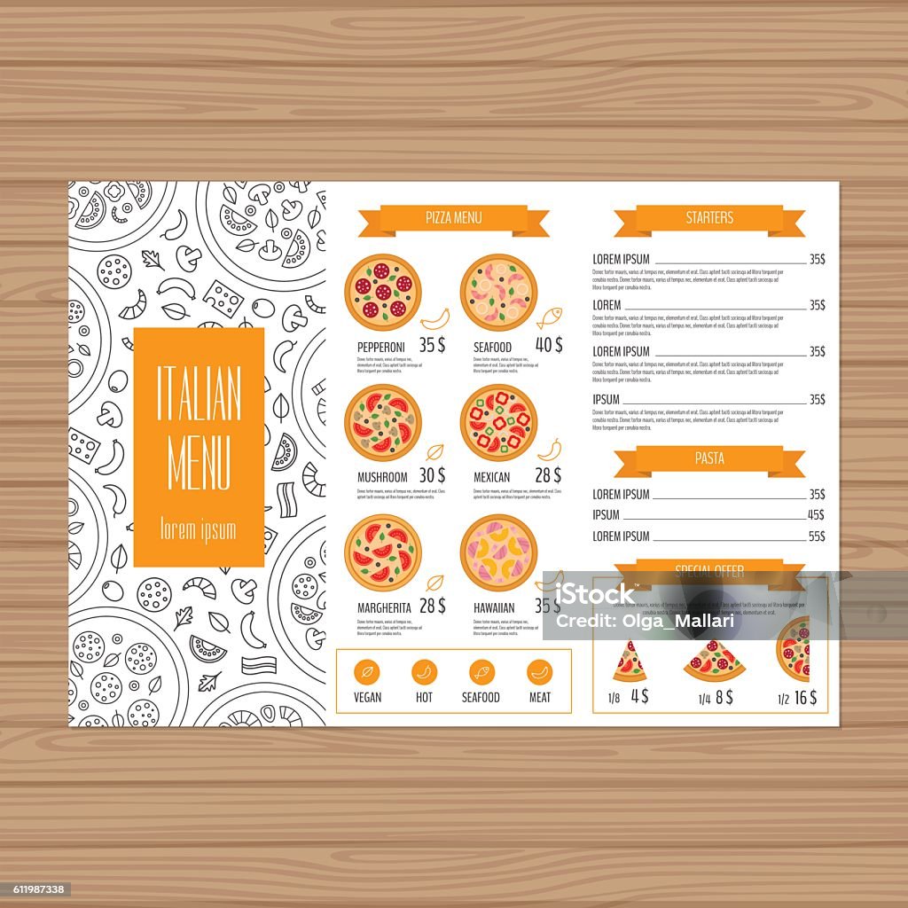 Pizza Menu Design Basic Pizza Menu Design Stock Illustration - Download Image Now - Black Color ...