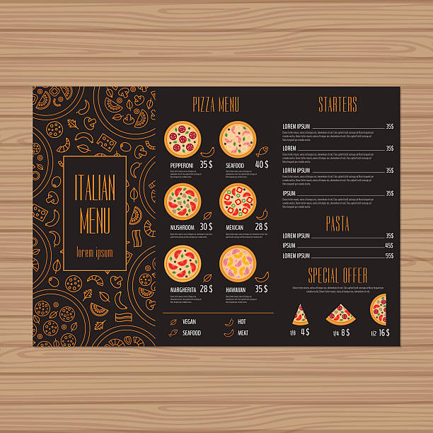 ピザメニューデザイン。 - pizzeria点のイラスト素材／クリップアート素材／マンガ素材／アイコン素材