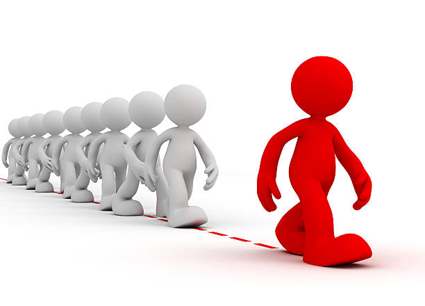 istock crowd following leader 3d illustration 611989252