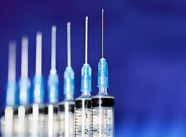 In a row Close-up of Syringes anti doping stock pictures, royalty-free photos & images