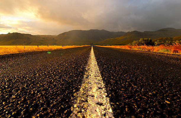 Open Road in Iceland stock photo