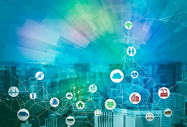 istock smart city and internet of things, various communication devices 611997180