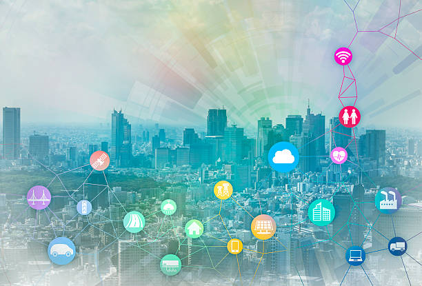 istock smart city and internet of things, various communication devices 611997214