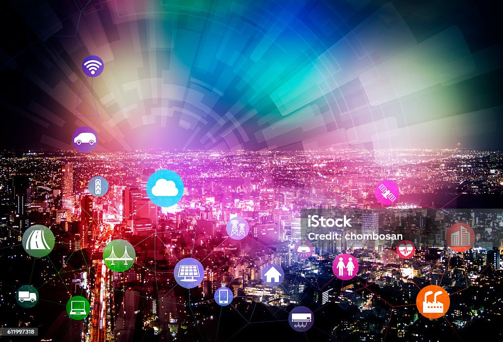 smart city and internet of things, various communication devices smart city and internet of things, various communication devices, architecture, transportation, industry, infrastructure,medical, home electronics, smart grid, abstract image visualsmart city and internet of things, various communication devices, architecture, transportation, industry, infrastructure,medical, home electronics, smart grid, abstract image visual Architecture Stock Photo