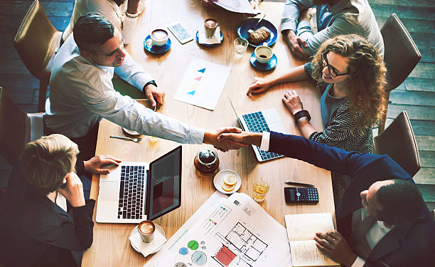 Business People Meeting Discussion Corporate Handshake Concept