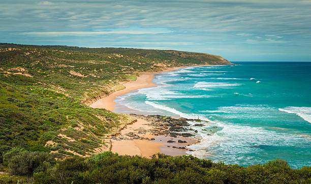 istock High view Australian beach cloudy day coast line landscape 611998832