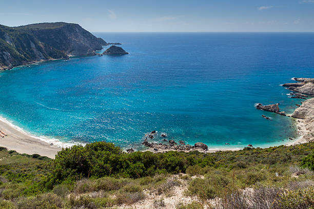 istock Panoramic view of Petani Beach, Kefalonia, Greece 612000968