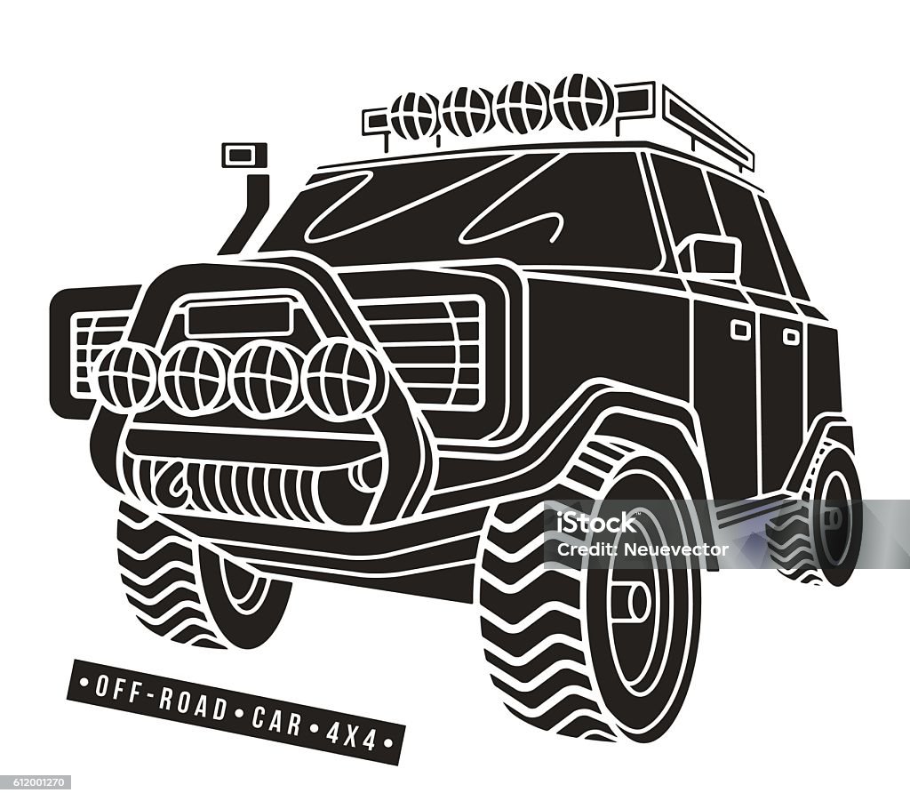 Stock vector illustration off-road car Stock vector illustration off-road car. Isolated on white  background Car stock vector