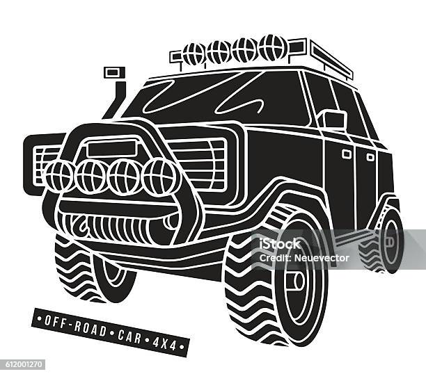 Stock Vector Illustration Offroad Car Stock Illustration - Download Image Now - Car, Large, Military