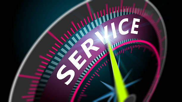 istock The speedometer shows the word service motion blur 612002062