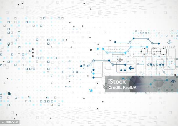 Abstract Technological Background Stock Illustration - Download Image Now - Abstract, Backgrounds, Banner - Sign