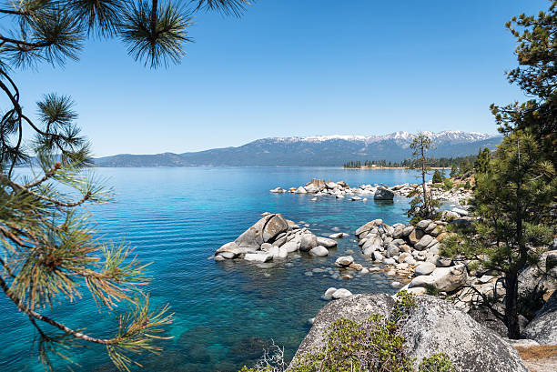 istock Sierra Nevada around Lake Tahoe framed with tree branches 612003036