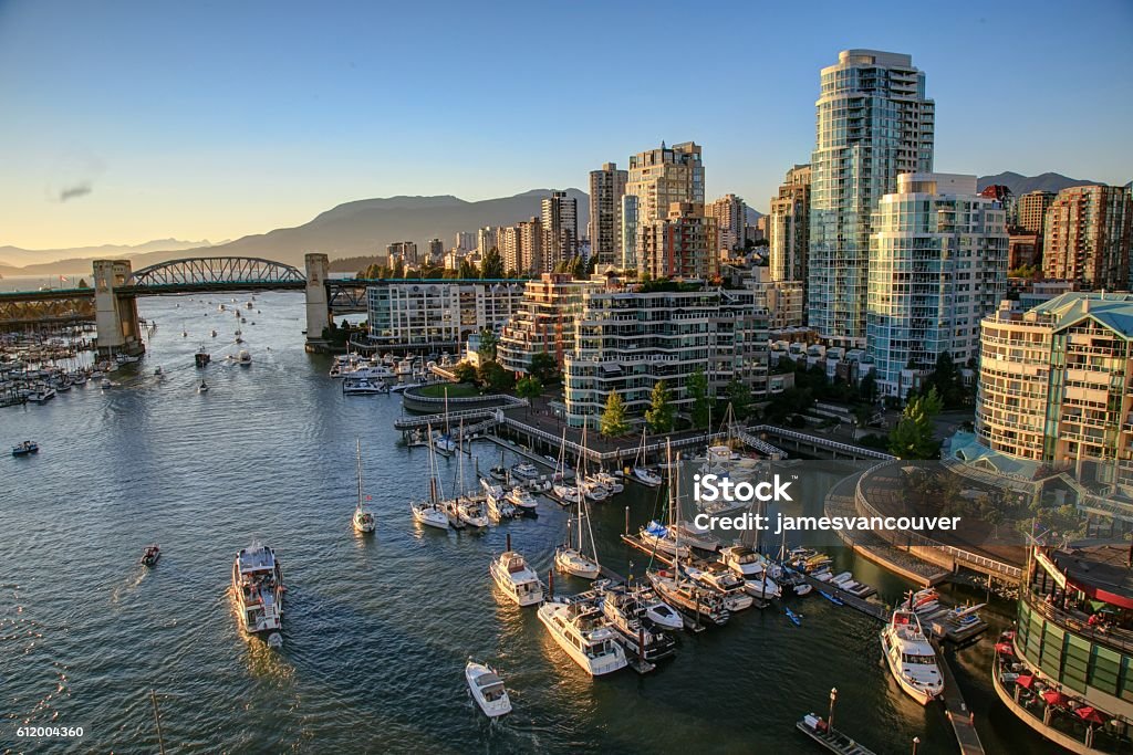 Vancouver BC Canada Cityscape at sunset Vancouver - Canada Stock Photo