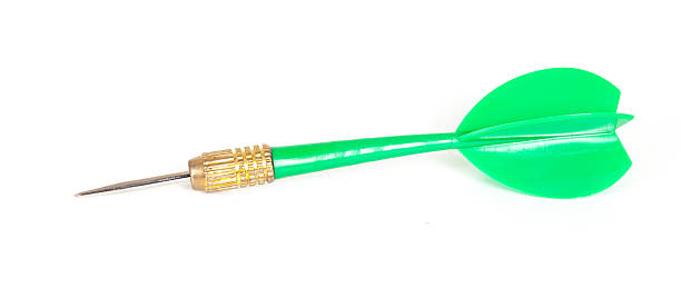 istock Green dart arrow on white background 612006888