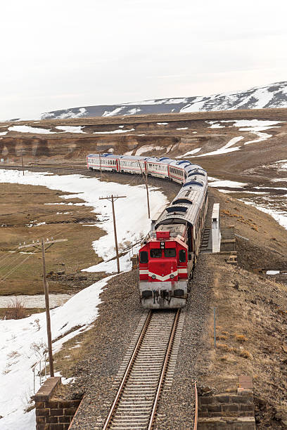 istock passenger train travelling from kars to sarikamis in turkey 612007160