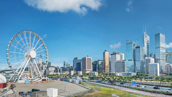 Skyline of Hong Kong city