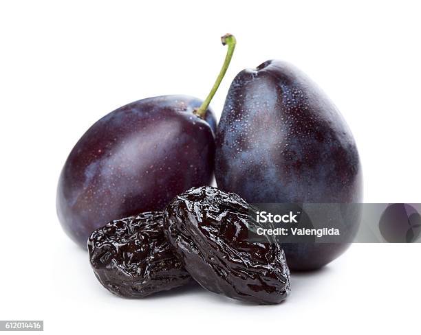 Plums And Prunes Stock Photo - Download Image Now - Dried Plum, Plum, Fruit