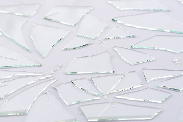 istock Broken glass, cracked glass on white 612016472