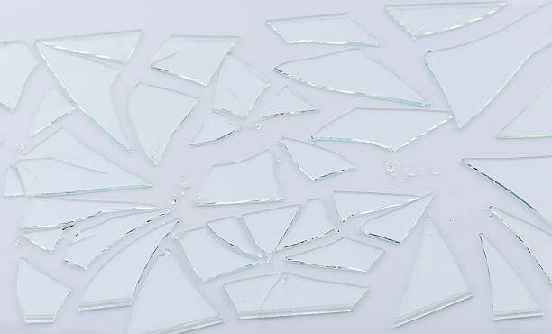 istock Broken glass, cracked glass on white 612016514