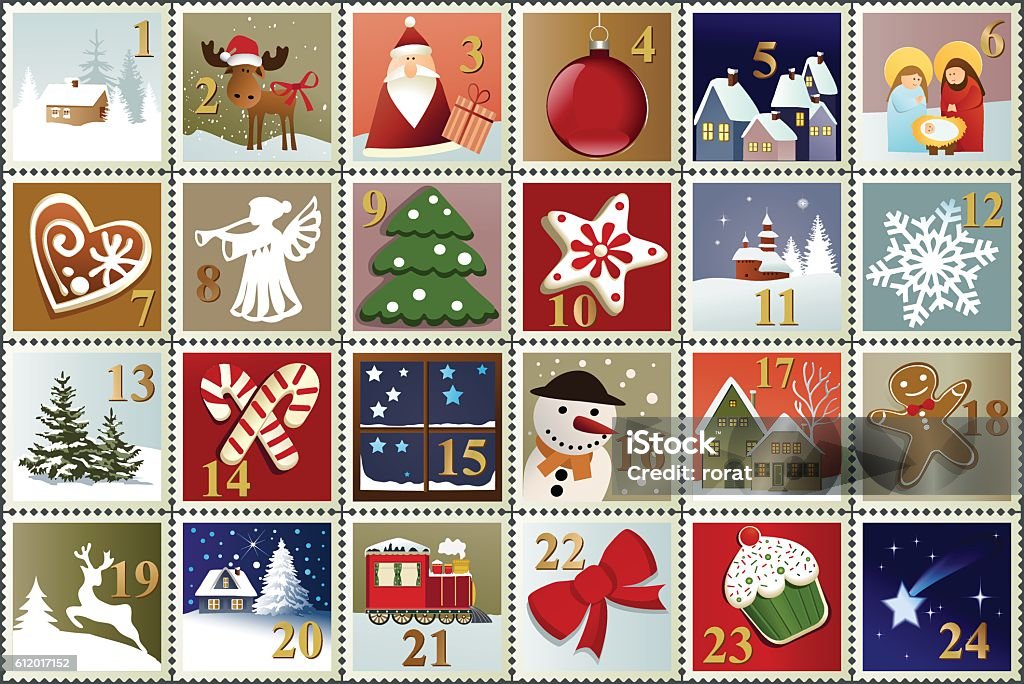 Advents-Kalender - Lizenzfrei Adventskalender Vektorgrafik