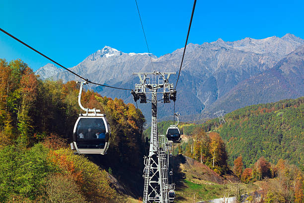 istock Funicular railway in ski resort Krasnaya Polyana, Sochi 612018508