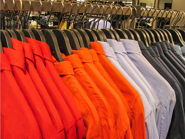istock Colorful shirts collection in the store 612021856