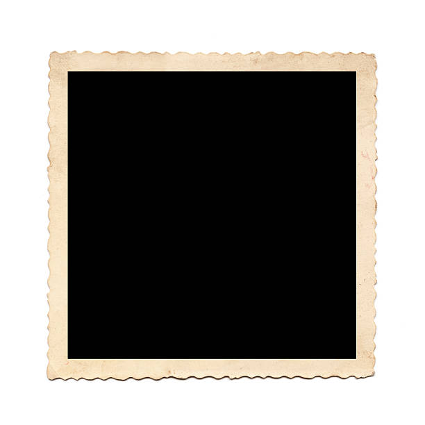 istock Antique photo frame with jagged edges, isolated on white background 612022238