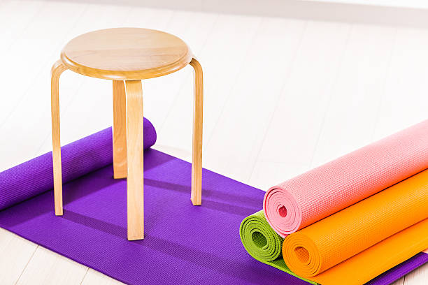 istock Yoga mats and chairs 612023028