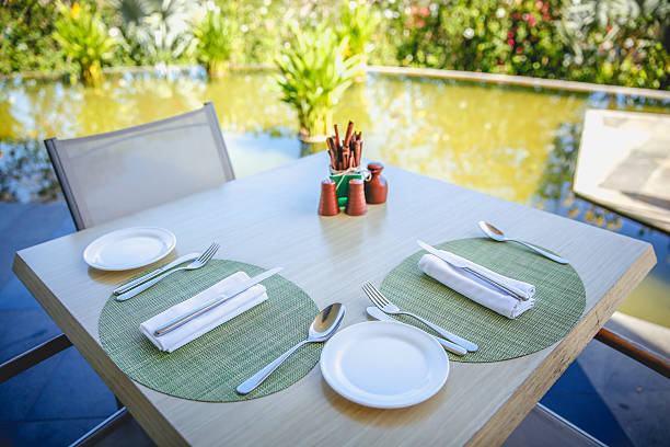 Table and chairs on the restaurant terrace