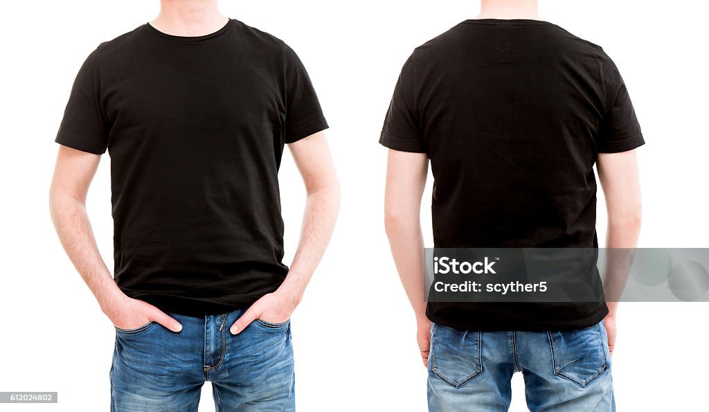 Vorder- und Rückseite Ansicht Tshirt Vorlage. - Lizenzfrei T-Shirt Stock-Foto