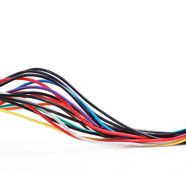 istock electric wires isolated on white background 612027044