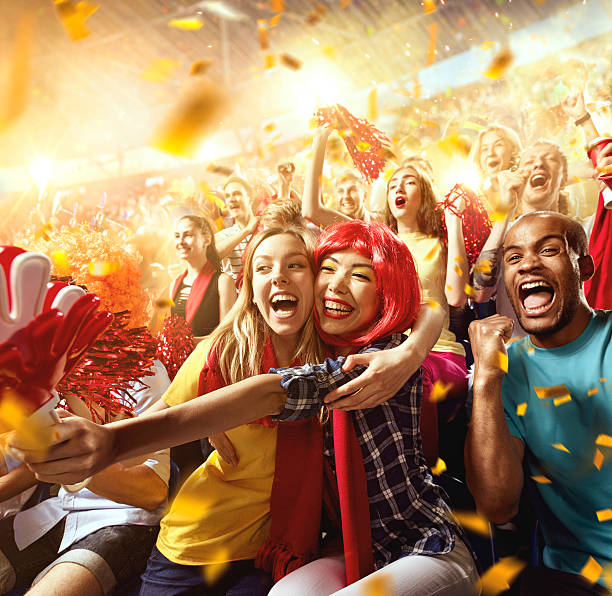 istock Sport fans: Two female friends 612027186