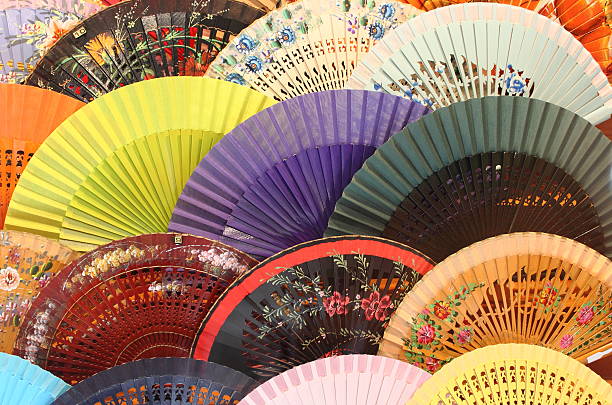 istock Colourful traditional spanish fans 612031798