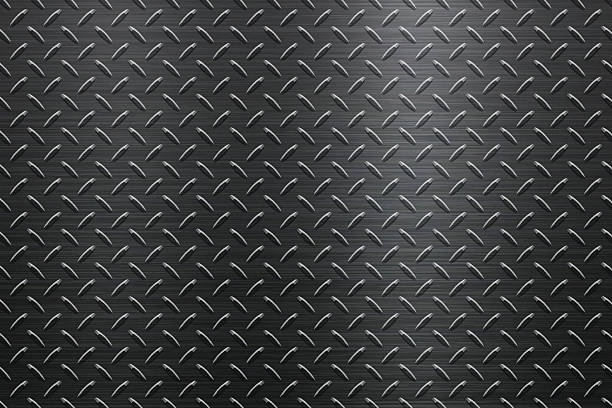 hintergrund der metall-diamant-platte in schwarzer farbe - backgrounds black background textured metal stock-grafiken, -clipart, -cartoons und -symbole